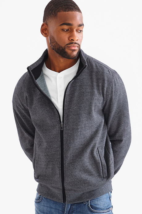 Herren - Sweatjacke - grau-melange