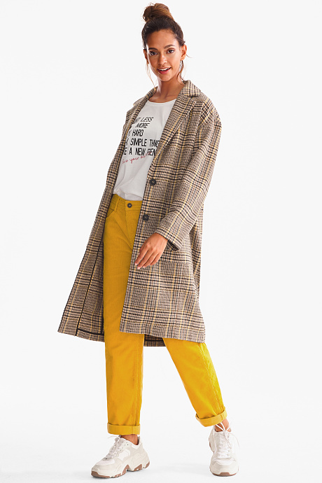 Sale-пальто в клетку-красочный плед