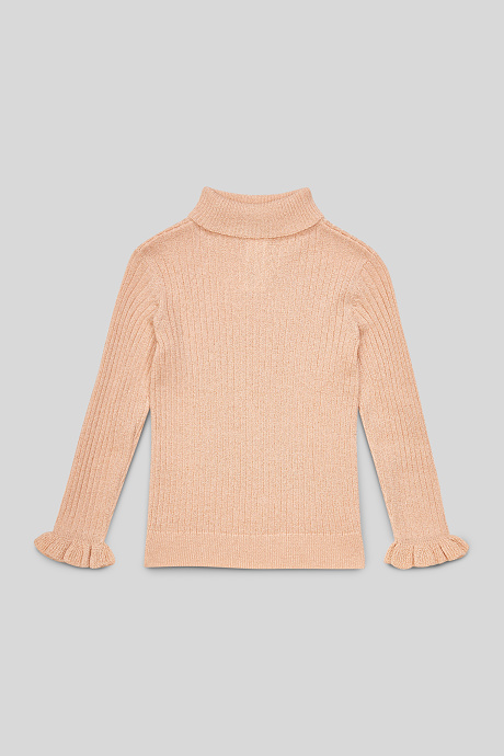 Kinder - Rollkragenpullover - Glanz-Effekt - gold