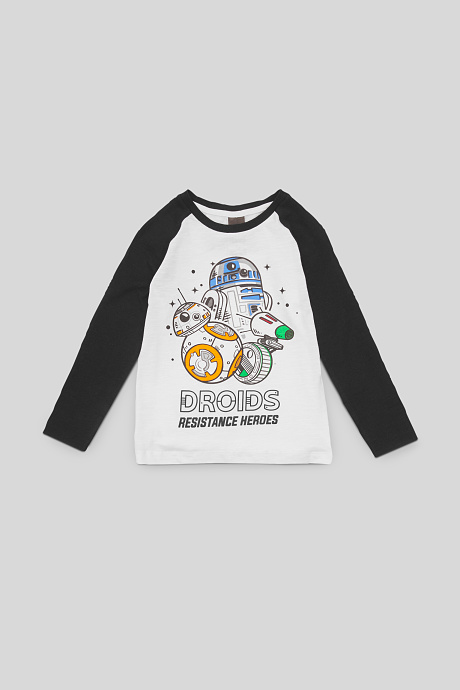 Дети Star Wars с длинным рукавом-органический хлопок-черный / белый