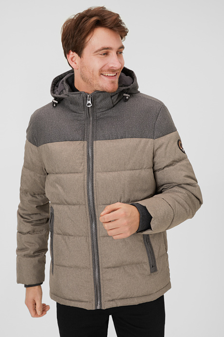 Sale-стеганая куртка-зеленый меланж