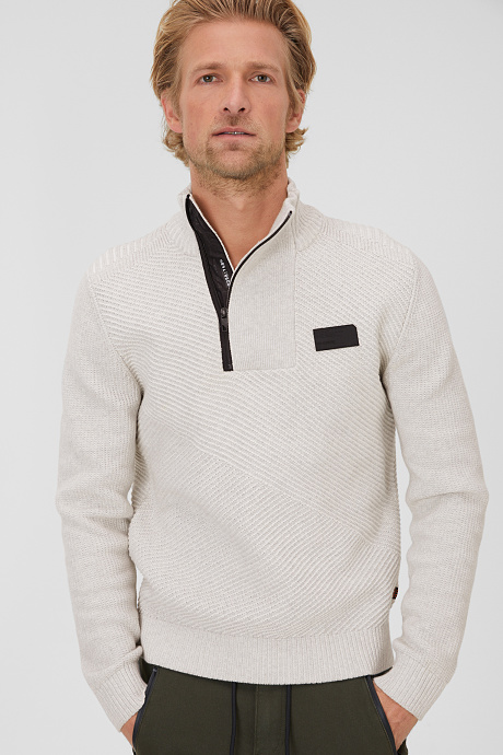 Herren - Pullover - weiß-melange