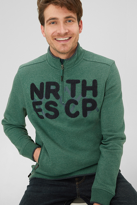 Мужская толстовка-зеленый меланж