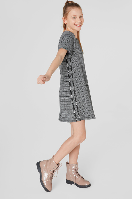 Детское платье-плед-черный