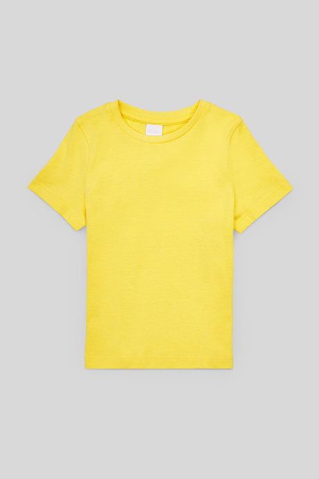 Kinder - Kurzarmshirt - Bio-Baumwolle - gelb