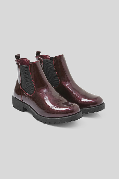 Sale - Chelsea Boots - Lederimitat - bordeaux-melange