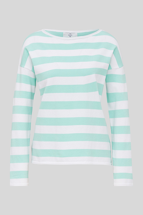 Sale-Basic-свитер-полосатый-мятный зеленый