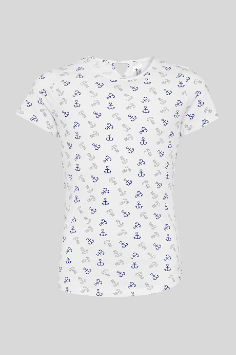 Детская рубашка с коротким рукавом - органический хлопок-белый