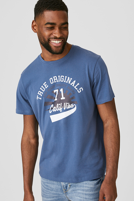 Herren - T-Shirt - Bio-Baumwolle - blau