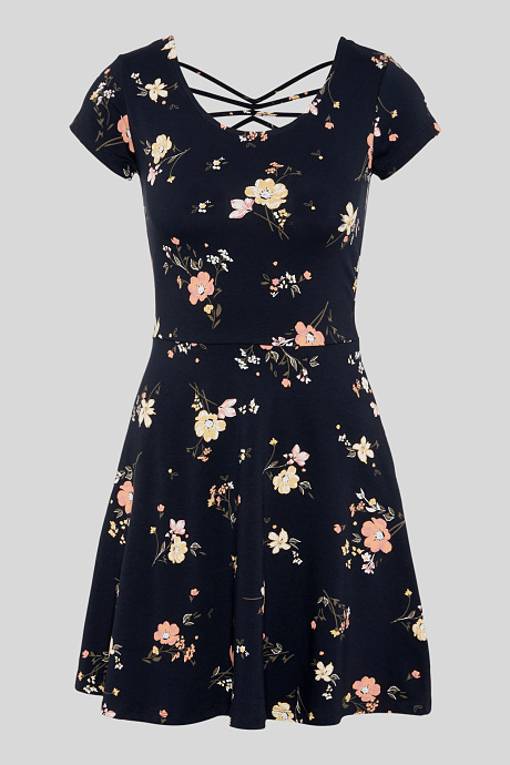 Продажа платье-органический хлопок-темно-синий