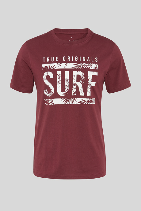 Herren - T-Shirt - Bio-Baumwolle - dunkelrot