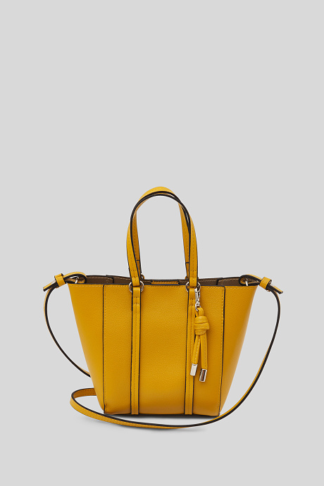 Trend - Shopper und Kosmetiktasche - Lederimitat - 2 teilig - gelb