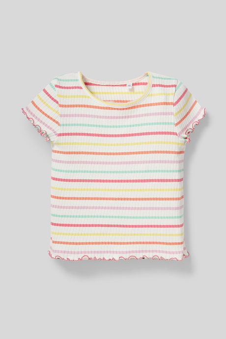 Kinder - Kurzarmshirt - Bio-Baumwolle - gestreift - bunt