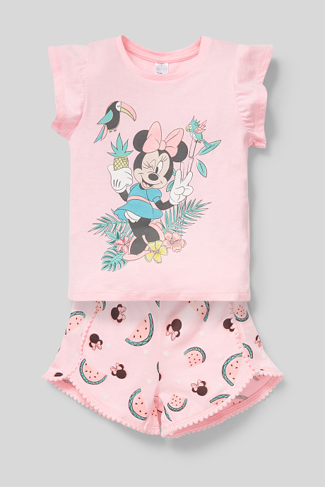 Kinder - Minnie Maus - Shorty-Pyjama - Bio-Baumwolle - 2 teilig - rosa