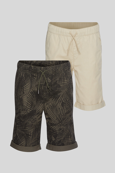 Детские шорты - 2шт-темно-зеленый меланж