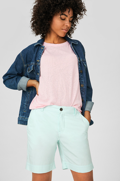 Damen - Shorts - Bio-Baumwolle - mintgrün