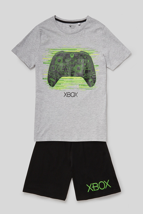 Sale-Xbox-коротышка-пижама-органический хлопок-2 шт-светло-серый-меланж