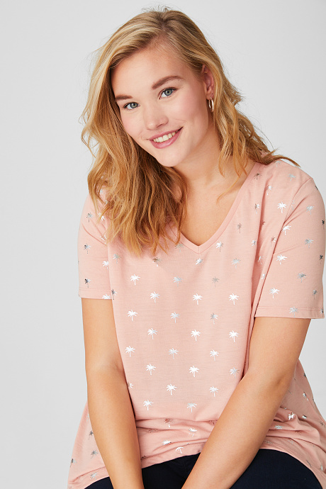 Продажа футболки блеск эффект-нежно-розовый