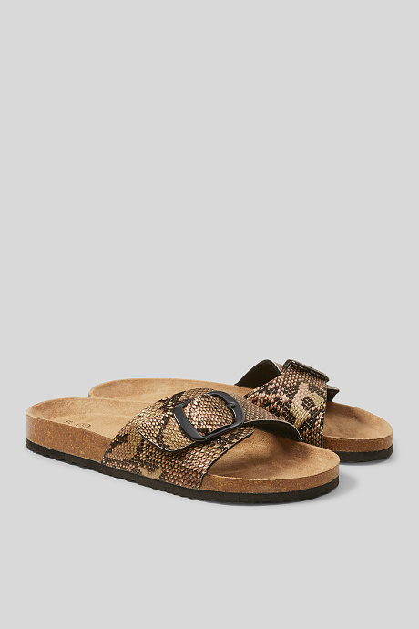 Sale - Sandalen - Lederimitat - hellbraun