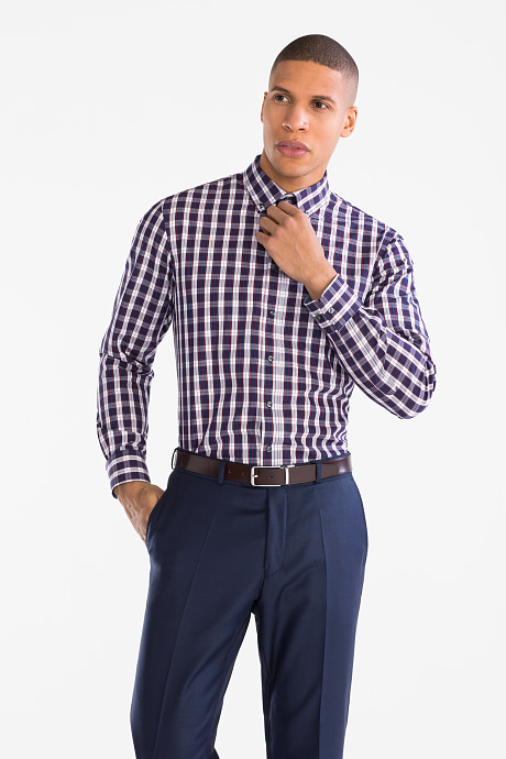 Hemd - Regular Fit - Button down - kariert