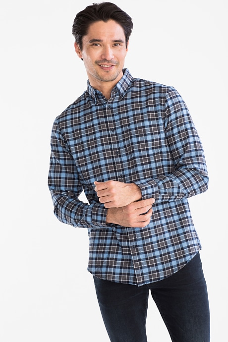 Flanellhemd - Regular Fit - Button down - kariert