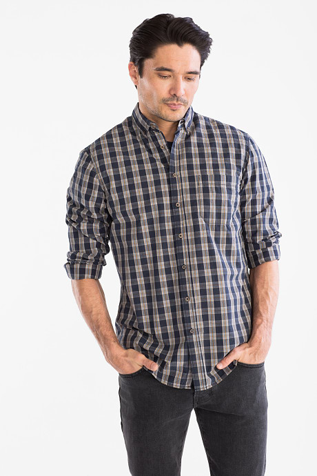 Hemd mit T-Shirt - Regular Fit - Button down - Bio-Baumwolle