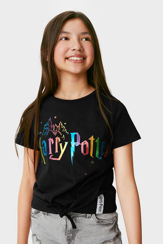 Harry Potter - Kurzarmshirt mit Knotendetail - Glanz-Effekt