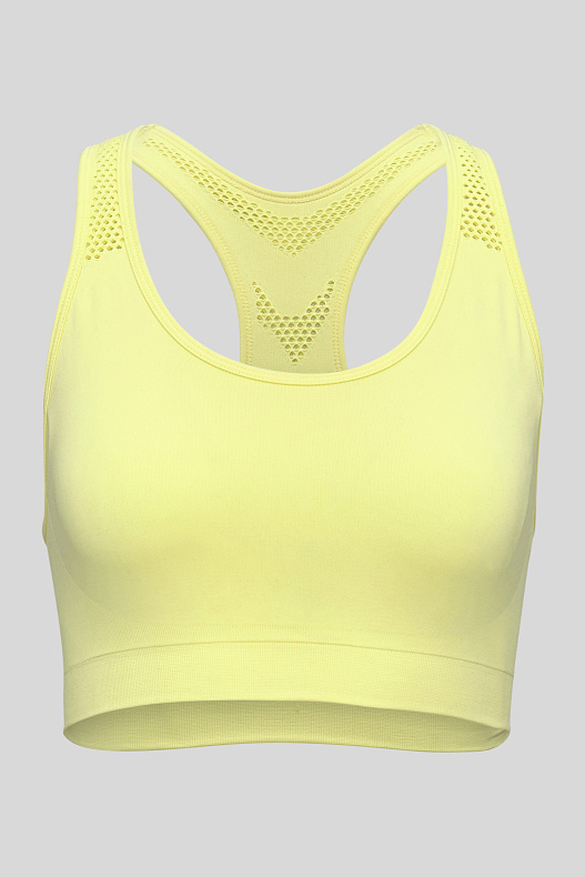 light yellow sports bra