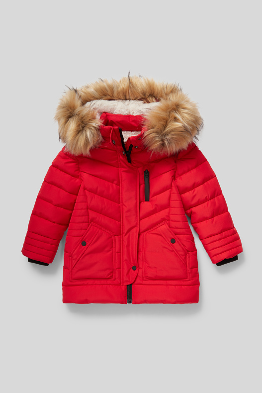 Детская стеганая куртка - красный