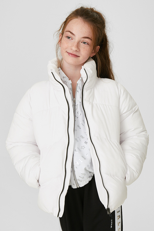 Продажа - стеганая куртка - переработанный - белый