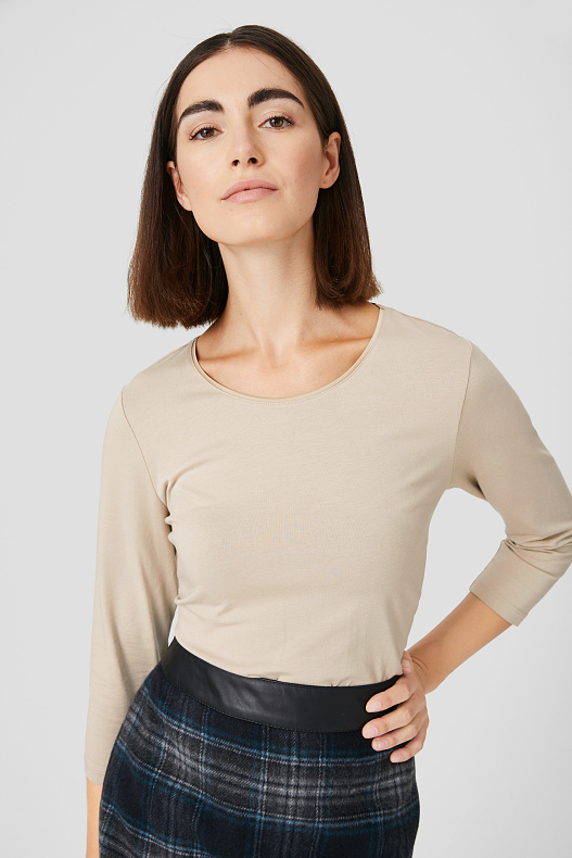 Продажа - рубашка с длинным рукавом-темно-синий