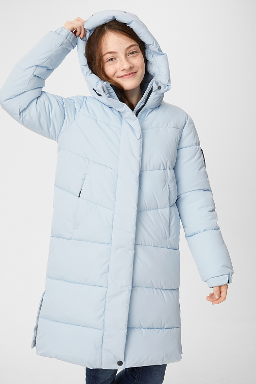 Продажа - стеганое пальто - светло-голубой