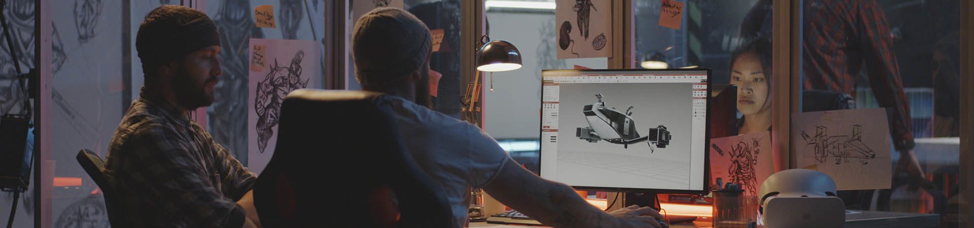 Game Designer bei der Arbeit – 3D-Modelle am Computer erstellen