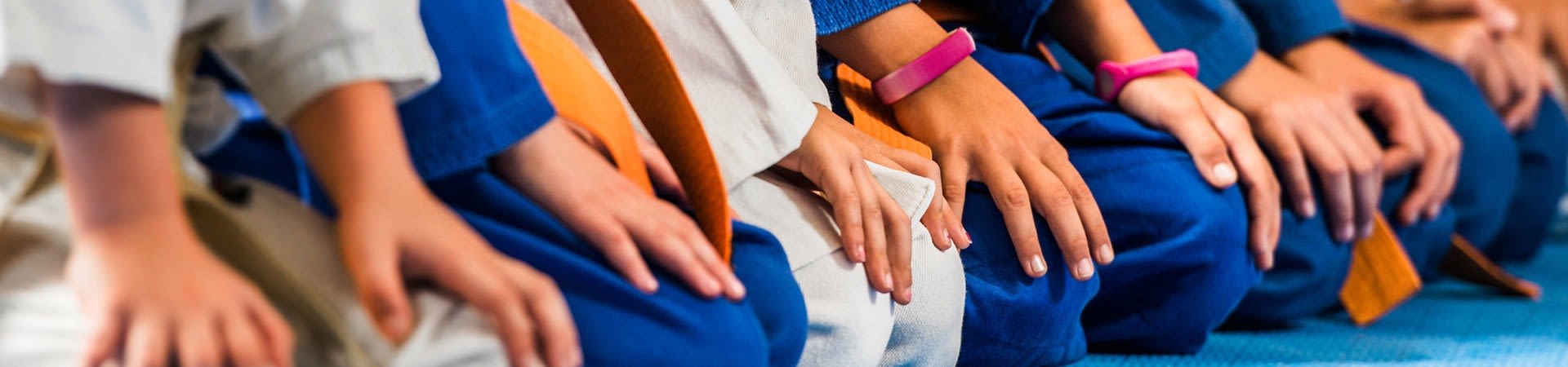 Zelfverdediging voor kinderen – Foto van een trainingsgroep bij de vechtsport training.