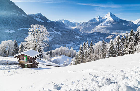 Verschneite Skihütte. Verschneite Skihütte.
