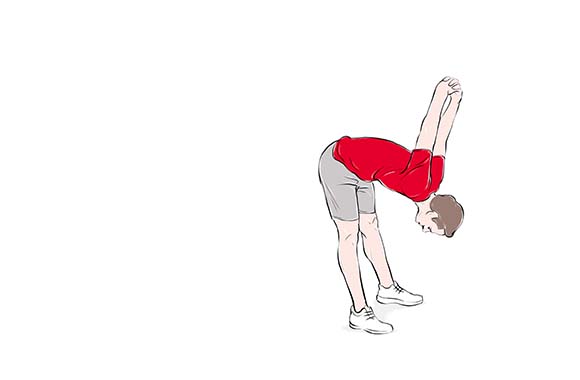 Stretching after running – illustration of stretching for the back muscles.
