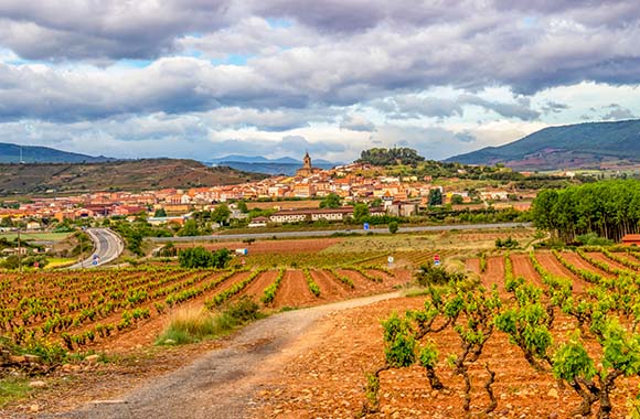 Way of St. James - view of the town of Navarrete in La Rioja.