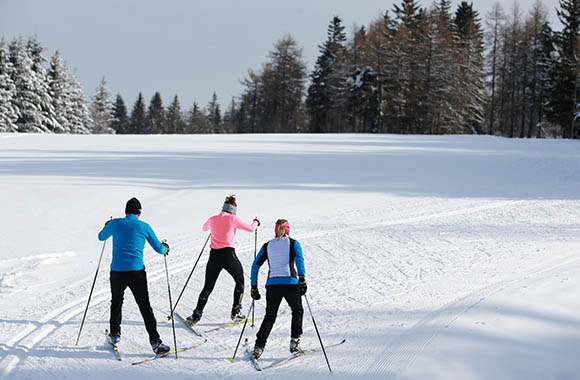 3 skieurs de fond sur un parcours nordique de la station de Gap Bayard. 3 skieurs de fond sur un parcours nordique de la station de Gap Bayard.