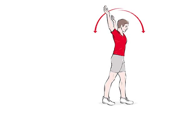 Warm-up exercise - illustration of the arm circle.