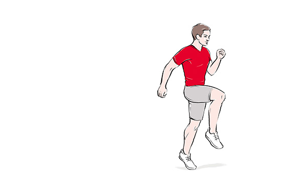 Mouvement de montée de genou. Mouvement de montée de genou.