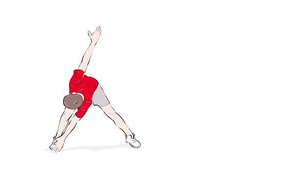Warm-up - demonstrating an upper body rotation.