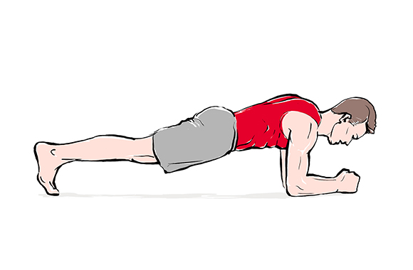 Grafico di un uomo che esegue il plank. Grafico di un uomo che esegue il plank.