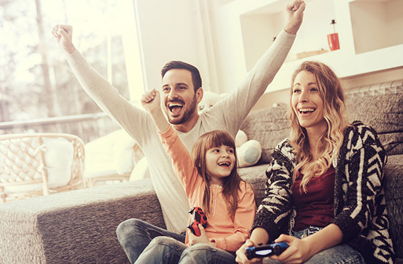 Videogames voor kinderen als gezinsactiviteit.