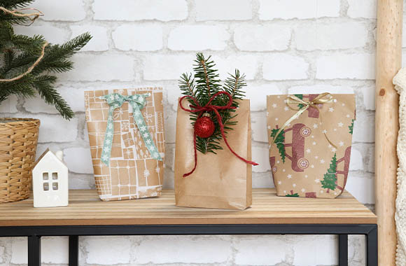 Homemade gift bags for odd-shaped gifts.