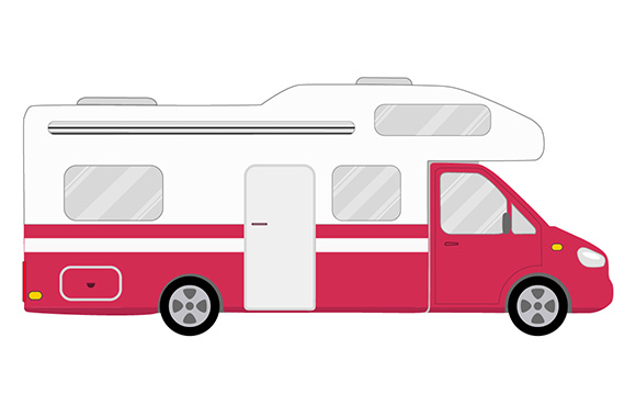 Autocaravan – Rappresentazione schematica di un camper mansardato. Autocaravan – Rappresentazione schematica di un camper mansardato.