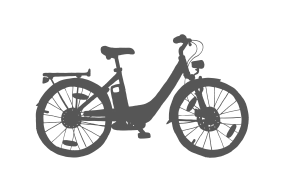 Ilustración de una bicicleta eléctrica