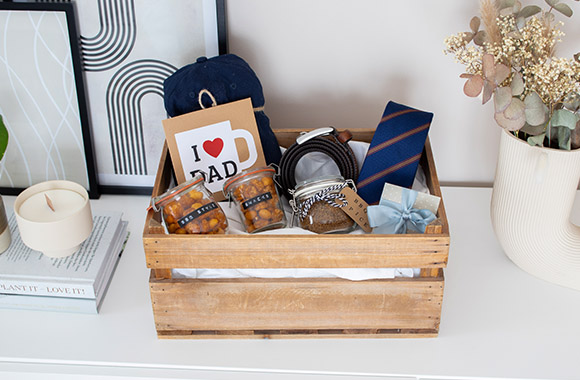 Ready-made gift basket for Father's Day.