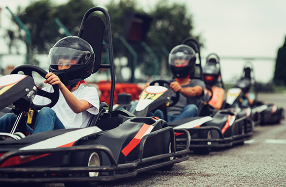 Father's Day activity: racing your family at the go-kart track.