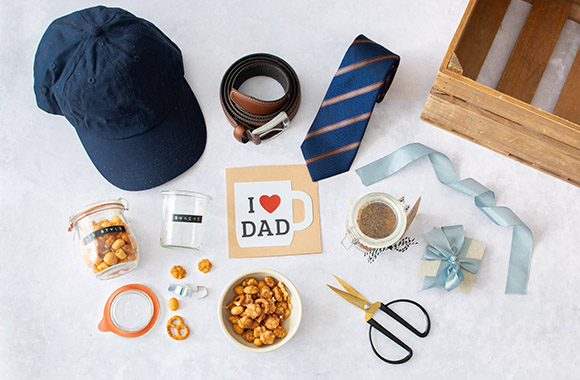 Possible contents for a personalised Father's Day gift box. Possible contents for a personalised Father's Day gift box.