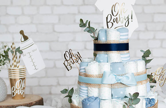 DIY newborn gifts for boys in beautiful shades of blue. DIY newborn gifts for boys in beautiful shades of blue.